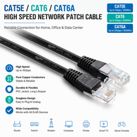 Kabel Ethernet Patch Cord Cat6a Cat 6a UTP FTP RJ45 8P8C 10Gbps Panjang Kustom 1-100m untuk Pusat Data, Kantor, dan Industri