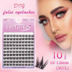 Faux cils segmentés semi-artisanaux grande capacité, 10 rangées, style européen et américain, pour les personnes pressées, épais et photogéniques - Product Image 1