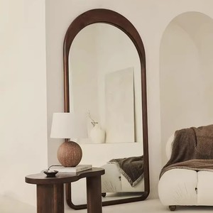 Miroir mural arqué blanc style bois, très demandé, pour salon de coiffure, poste de coiffage, miroir de coiffeur GZ RTS, commande en gros mixte - Product Image 2