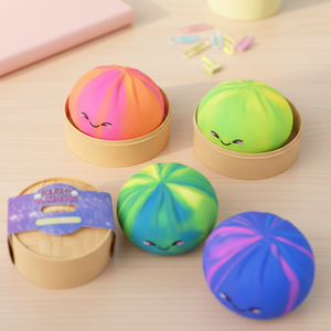 Bestseller Rainbow-colored Baozi Buns Stress-relief Squishies Soft <b>Plastic</b> & Clay Release Toys Wholesale Steamer <b>Basket</b> - Product Image 3
