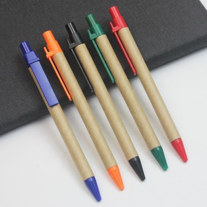 ECOフレンドリーボールボールペンブラウン紙黒インク印刷ロゴ受け入れ - Product Image 4