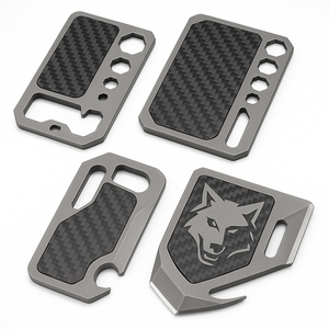 Tùy Chỉnh Titan Sợi Carbon Edc Túi Công Cụ Thẻ CNC Ví Kích Thước Sự Sống Còn Công Cụ Với Hex Bit Và Keychain Lỗ - Product Image 2