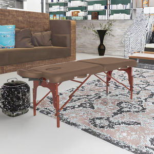 Table de massage pliable portable 2 sections en bois de hêtre et PU, avec éponge haute densité, design moderne, pour hôtels et usage commercial, pour extensions de cils - Modèle 2026 Luxe - Product Image 3