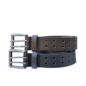 Ceinture artisanale en cuir de vachette avec logo personnalisé, unisexe, écologique, imperméable, pour soirée, avec boucle carrée en acier haute résistance - Product Image 2
