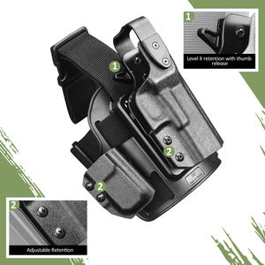 ซองปืนพก G17 แบบ <span class=keywords><strong>Kydex</strong></span> พร้อมซองใส่แม็กกาซีนเดี่ยวและสายรัดขาสำหรับพกพาที่ขา - Product Image 3