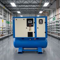 Compresseur d'air industriel à moteur à aimant permanent de type vis, à fonctionnement stable, avec réservoir d'air intégré, refroidi par air, 16 bars
