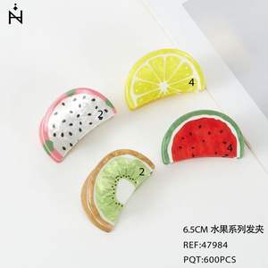 Pince à cheveux série fruits 6,5 cm, design coloré pour femmes et filles - Product Image 3