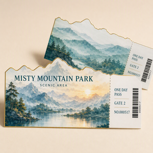 Biglietti d'Ingresso Personalizzati di Alta Qualità per Stazioni Sciistiche e Parchi con Design Personalizzato su Carta Artistica, Dimensioni e Colori Personalizzabili per Eventi Stagionali - Product Image 1