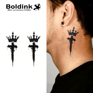 Tatuaje Temporal de Tinta Jagua, Diseño de Corona Realista, Resistente al Agua, Larga Duración (2 Semanas), Marca Boldink - Product Image 1