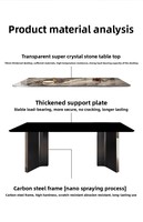 Meja Makan Premium Rock Slab - Meja Efek Marmer Minimalis Modern untuk Ruang Makan Rumah Kontemporer