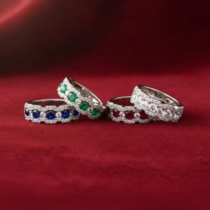 Bague de mariage unisexe en or blanc massif 18 carats de haute qualité avec rubis rond, production rapide, spécialisée dans les bijoux - Product Image 4