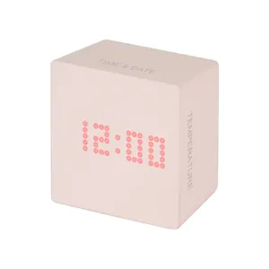 Rotation Alarm Clock Digital Cube Small LED Clock with Timer ET779