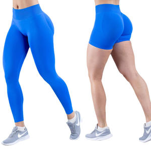 شورت رياضي نسائي عالي الخصر لرفع الورك إسبانديكس/نايلون يوغا بخصر مرن سريع الجفاف ملابس يوغا شورت - Product Image 1