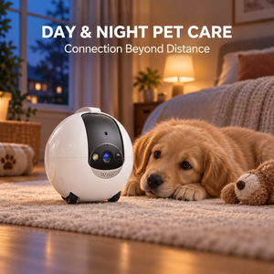 Caméra intelligente pour animaux de compagnie 4MP avec contrôle à distance par application, communication bidirectionnelle et design mobile - Product Image 3