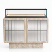 Vitrine murale GZowin robuste et écologique en métal pour bijoux et montres avec éclairage LED, idéale pour les musées et les commerces