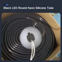 Tube néon rond noir et blanc RVB en silicone, diffuseur flexible, étanche IP67 pour extérieur, bande lumineuse en gel de silice pour WS2812 WS2811