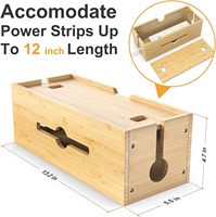 Boîte d'organisation de cordon Boîte de câble pour cacher les fils et les multiprises Boîte de gestion de câble en bambou pour bureau