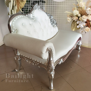 Bailight Wedding <strong>Hall</strong> Furniture Velvet love Seats Furniture <strong>White</strong> Sofa for Wedding - Product Image 3