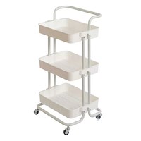 Chariot de rangement en plastique à 3 niveaux, chariot utilitaire roulant, Stable, stockage d'outils métalliques mobiles, facile à plier, 3 ans Sina