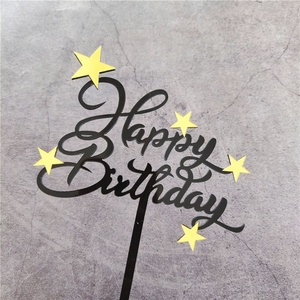 30 Adornos para Pastel de <span class=keywords><strong>Feliz</strong></span> Cumpleaños, Color Dorado, Letras Cursivas con Estrellas, para Decoración de Pasteles de Fiesta de Cumpleaños - Product Image 4