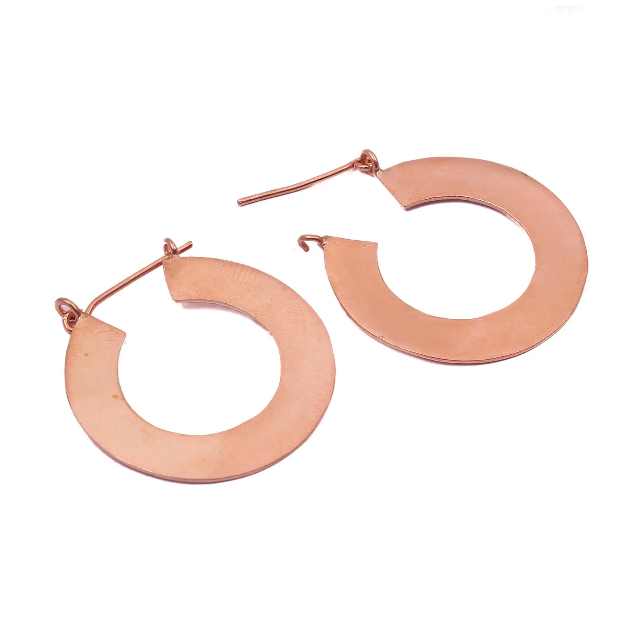 Hoop Earrings Exclusive Customized Handmade Plain Simple Jewelry for Women Thin Hoop Minimialist Earrings Rose Gold Plated Brass