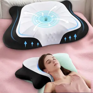 Boyun ağrı kesici servikal boyun yastık için yeni servikal yastık soğutma kılıfı ile ergonomik ortopedik hafızalı köpük yastık
