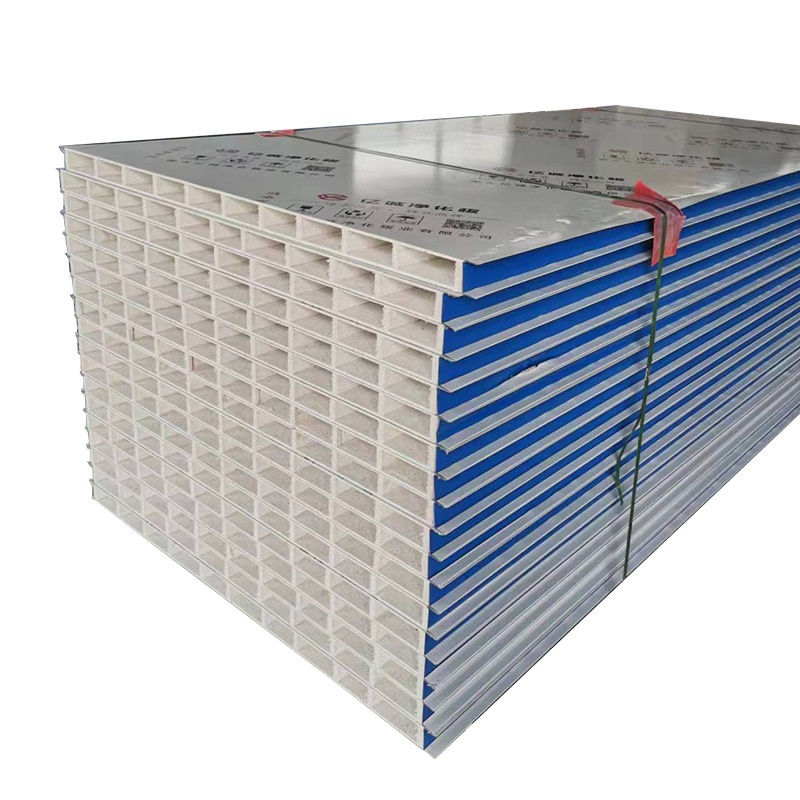 Mechanically-Made Hollow Magnesium Silicate Rock Wool Purification Board Fireproof Ceiling Sandwich Color Steel Panel Clean