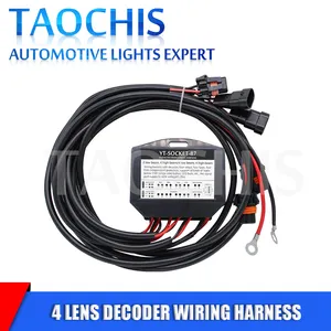 TAOCHIS-Kit de conversión de cables para faros de coche, arnés de cableado para decodificador de 4 lentes, balastro, automotriz, Can-bus, herramientas de readaptación de errores