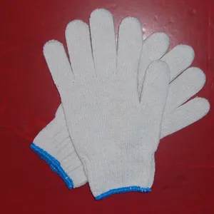 market hot selling cotton knitting glove bleached