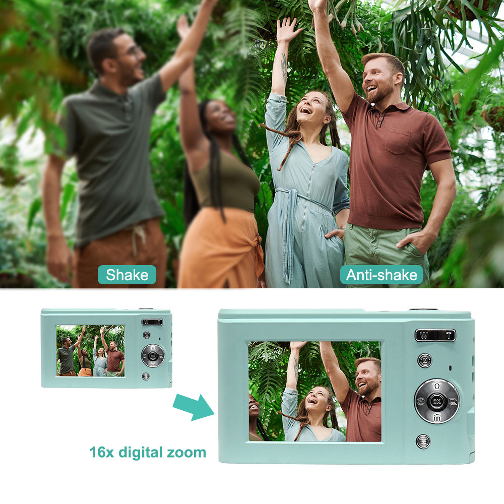 Black Digital Photo Camera Compact Camera with  2 4 Inch IPS Screen Rechargeable Battery and USB Cable to Connect Computer