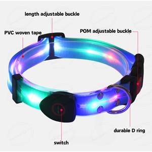 Conjunto de correa de collar LED para perro eléctrico, correa ajustable de PVC recargable y duradera para mascotas - Product Image 5