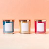 300ml Luxus-Champagnerglas-Kerzenhalter Galvanisierter Aromatherapie-Becher mit Metalldeckel und Goldschrift-Logo