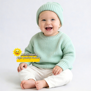 RTS Groothandel Op Maat Gemaakte Ontwerpen Boutique Babyjongens- en Meisjes- gebreide katoenen truien met ronde hals, dikke oversized gehaakte wintertrui - Product Image 4