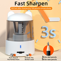Taille-crayon électrique mignon rechargeable à un seul trou avec arrêt automatique, sûr pour les enfants, les artistes, les fournitures scolaires et de bureau