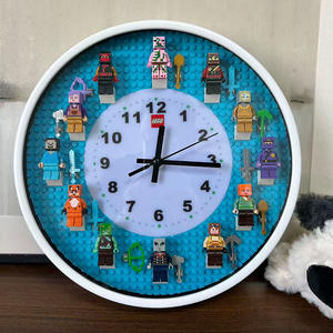 Reloj de Pared con Diseño de Bloques de Construcción Compatibles con LEGO, de Plástico y Vidrio, Funciona con Batería, Silencioso, con Segundero - Product Image 4