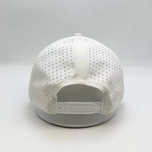 Custom 6-Panel PVC 3D Embroidered Logo Waterproof Laser Cut Hole Perforated Sporty Baseball Cap Curved Brim Golf <b>Hat</b> - Product Image 2