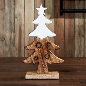 Natural Wood <b>Christmas</b> <b>Tree</b> Stand Tabletop Ornament Carved <b>Wooden</b> Holiday Decor for Home Office - Product Image 1