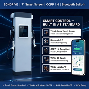 Nouvelle station de recharge rapide pour véhicules électriques EONDRIVE IP54 OCPP1.6 Type2 à deux pistolets AC 400V 44kW avec une efficacité de 94% pour les parkings en Europe - Product Image 2