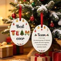 Médaillon ovale personnalisé en céramique, sublimation, encouragement d'équipe, cadeau sur mesure pour la famille, les amoureux, décorations de Noël
