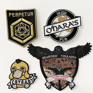 Best Selling Items design iron on embroidery woven blank rubber patch