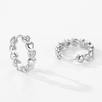 Boucles d'oreilles créoles Mylove personnalisées en argent sterling 925 plaqué rhodium avec micro-pavé de zircone cubique, motif cœur entrelacé, style éternité, vente en gros