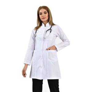 Uniformes de algodón blanco Spandex ropa de trabajo de Hospital alto nuevo diseño chaqueta de laboratorio Doctor abrigo venta al por mayor uniformes de enfermería - Product Image 4