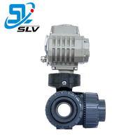 Vanne de contrôle de débit motorisée OEM 4-20ma directe d'usine vanne à boisseau sphérique en PVC/UPVC 2-3 voies avec commande d'actionneur électrique