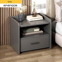 Table de chevet moderne en bois de style italien, table de nuit de luxe légère, armoire de rangement simple, meuble de chambre à coucher, panneau artisanal