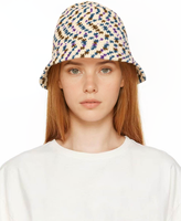 Mode couleur bloc hiver décontracté seau chapeau 100% coton multicolore pour pêche ski et voyage quotidien