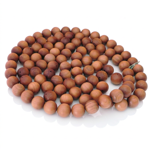 Perles de Dhikr musulmanes en bois de santal islamique - Marque Riddhi Siddhi - Perles rondes naturelles brun doré foncé - Lot en vrac - Product Image 1