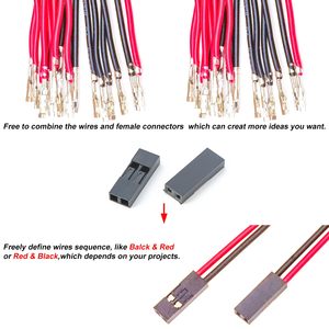 Elektronik uygulamalar için tek sıra 1/2/3/4/5/6/7/8/9/10P JST konnektörü Dupont tel ile 2AWG ön kıvrımlı kablo - Product Image 2