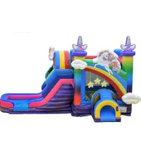 Inflatable Unicorn Jumping Bouncy Castle with Slide Combo