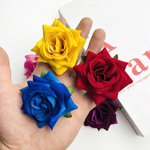 Mini rose en velours artificielle de 6 cm pour accessoire de cheveux, décoration de mariage - Product Image 3