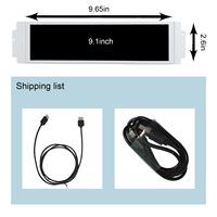Écran secondaire portable Écran LCD étiré en barre 9,1 pouces 462X1920 Affichage DIY Écran externe blanc pour boîtier de PC D32 CPU GPU